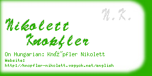 nikolett knopfler business card